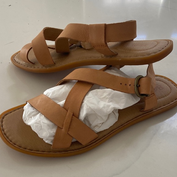 Born Tan Leather Strappy Sandals - Picture 13 of 14